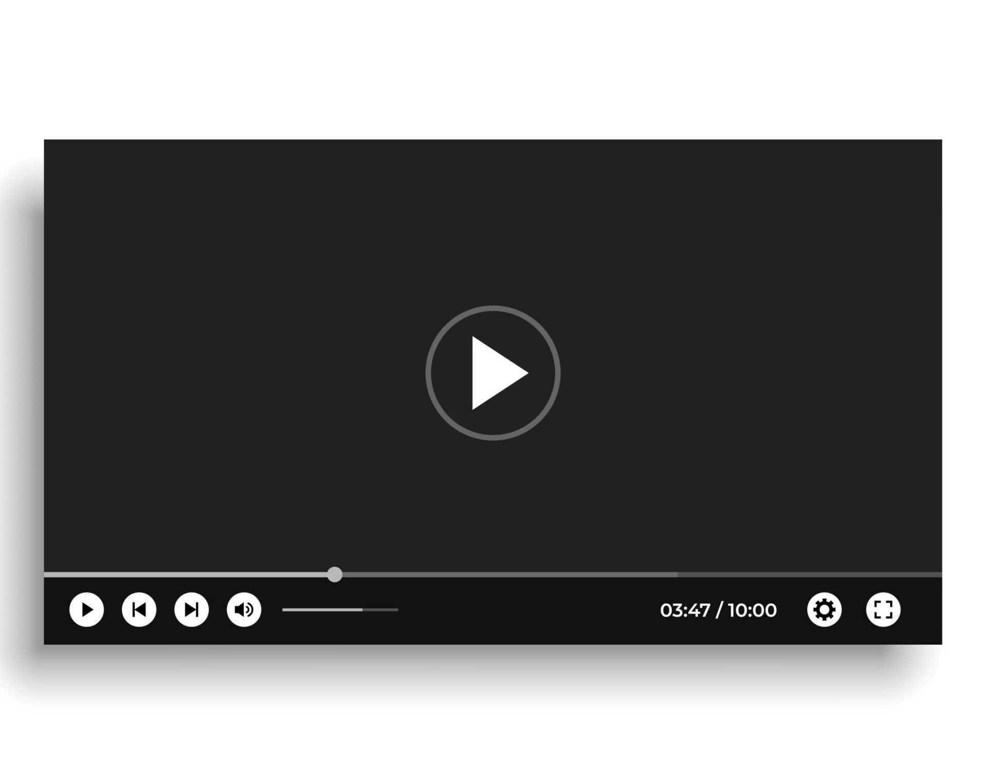 black video player template mockup design